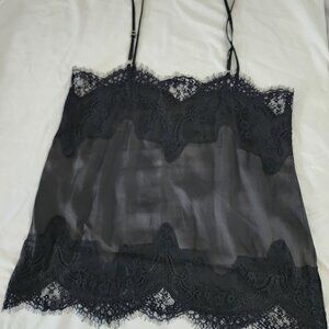 Black Lace Cami, Size S, Layering, Whimsy Goth, Romantic, Feminine, Bohemian